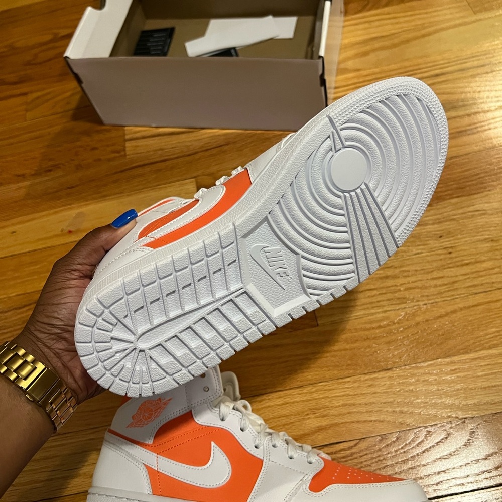 Orange and white Jordan 1